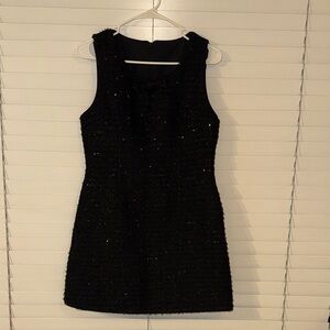 Chic Black Textured Mini Dress